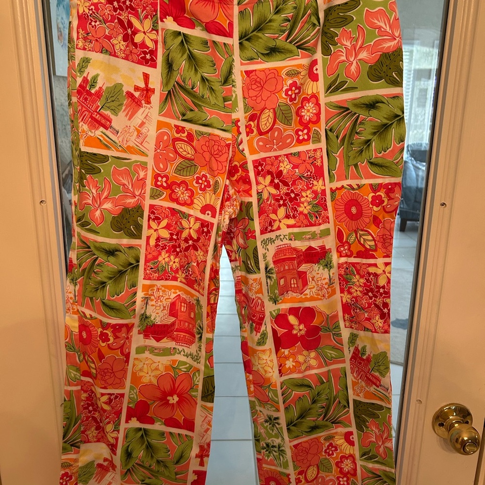 Colorful Floral Patchwork Pants